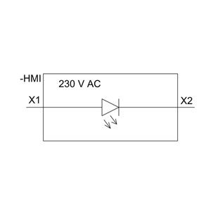 230V AC Plastic Yellow SIRIUS ACT Pilot Light Flush met gladde lens 3SU1106-6AA30-1AA0