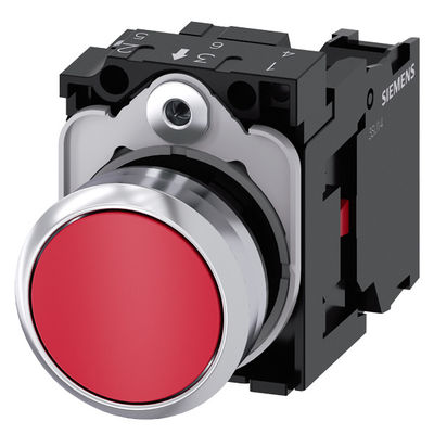 Metalen glanzende platte knop PLC 3SU1150-0AB20-1CA0 Momentane knop SIRIUS ACT Voltooid
