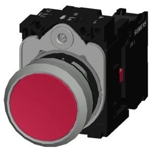 Metalen glanzende platte knop PLC 3SU1150-0AB20-1CA0 Momentane knop SIRIUS ACT Voltooid