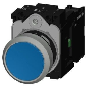 Onverlicht metaal glanzend plat knop 3SU1150-0AB50-1BA0 Momentane knop Complete eenheid