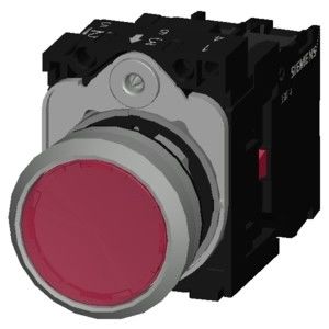3SU1152-0AB20-1CA0 Metalen glanzende verlichte platte knop voor SIRIUS ACT-knop in rood