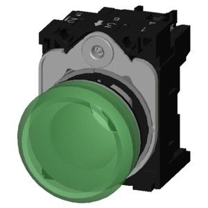 Verlichtde gladde lens flush piloot licht voor 24V AC/DC Metalen glanzende SIRIUS ACT Complete unit