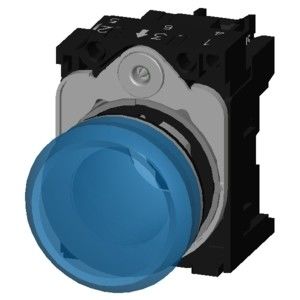 Smooth Lens Flush SIRIUS ACT Complete Unit Pilot Light met metalen glanzende afwerking 24V AC/DC