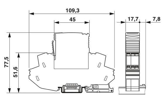24 V gelijkstroom 4 pool PT-overspanningsscherm PT-IQ-4X1-24DC-PT voor PT-systemen