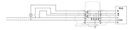 24 V gelijkstroom 4 pool PT-overspanningsscherm PT-IQ-4X1-24DC-PT voor PT-systemen