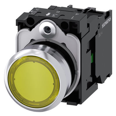 3SU1156-0AB30-1BA0 Metaal Glanzend Verlichte Platte Knop Momentary SIRIUS ACT Complete Push