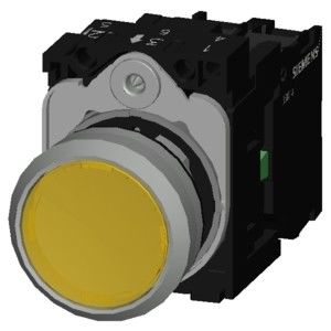 3SU1156-0AB30-1BA0 Metaal Glanzend Verlichte Platte Knop Momentary SIRIUS ACT Complete Push