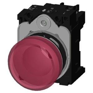 Smooth Lens Flush Red Metal Glanzend verlicht Pilot Light 230V AC SIRIUS ACT Complete Unit