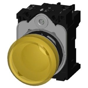 230 V wisselstroom metalen glanzend geel gladde lens spoelen SIRIUS ACT Complete Unit Pilot Light