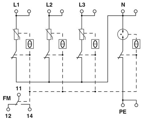 5 V wisselstroom... 250 V wisselstroom 125 V wisselstroom UL 2801561 VAL-ME 385/80-3S-FM Type 2 Overspanningsbeschermer