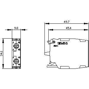 Voorgezette schroefterminal 2NC-contactmodule voor PLC 3SU1400-1AA10-1EA0 SIRIUS ACT