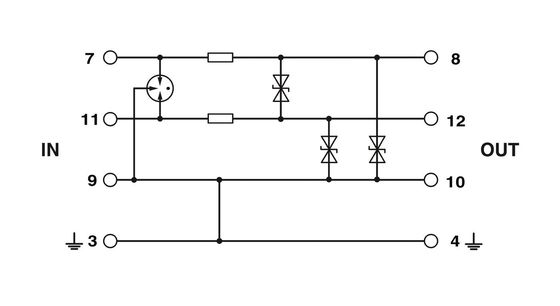24 V gelijkstroom nominale spanning PT 3-24DC-ST Wave Protector Plug met 2 polen en aantal polen 2