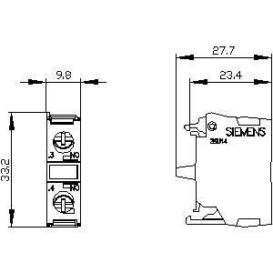 3SU1400-1AA10-1LA0 SIRIUS ACT-contactmodule met voorste montage en 1NO-schroefterminal
