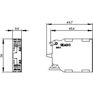 Voorste montage 1NO1NC PLC 3SU1400-1AA10-3FA0 SIRIUS ACT Contactmodule met terminal