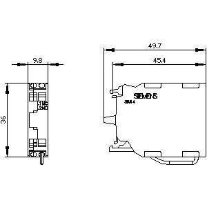 PLC 3SU1400-1AA10-3HA0 SIRIUS ACT Contactmodule Vooraan monteren met veerbeladen terminal