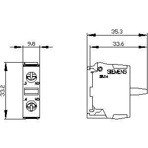 1NO Schroefterminal PLC 3SU1400-2AA10-1BA0 SIRIUS ACT Contactmodule voor basismontage