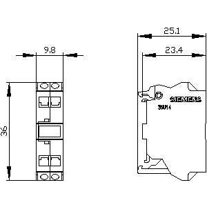 PLC 3SU1400-2DA43-3AA0 SIRIUS ACT Support Wiring Module Ideaal voor groene/gele bedrading