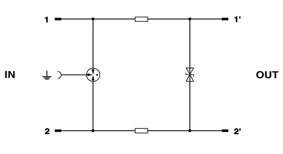 2838500 CTM 1X2- 24DC-overspanningsbeschermingsplug voor 24 V gelijkstroom nominale spanning en 1 pool