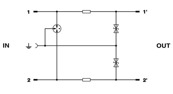 Geavanceerde technologie 2838542 CTM 2X1- 60DC Spanningsbeschermingsplug met 1 pool en 60 V DC