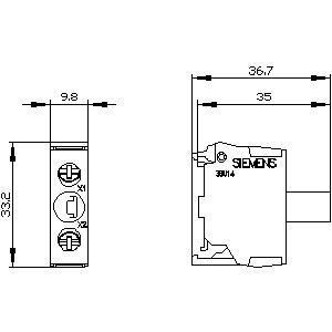 PLC 3SU1401-2BB40-1AA0 SIRIUS ACT LED-module met basismontage en schroefterminal