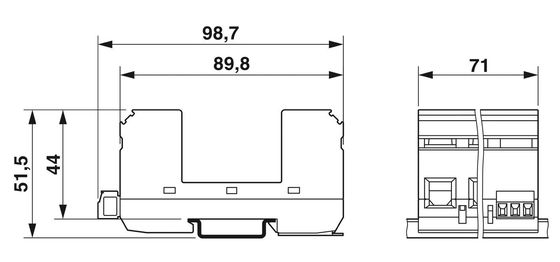 2838898 VAL-MS/3 1-BE/FM Type 2 overspanningsbeschermingsbasis met 1 pool en nominale spanning