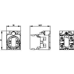 3 plaatsen A SIRIUS ACT-houder en module Plastic 2NO schroefterminal 3SU1500-1AA10-1NA0