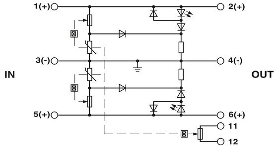 2 Pool Overspanning Beschermer PT 2X1VA-230AC-ST 2839198 Plug voor 230 V AC behoeften