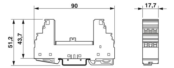1 pool 2839282 PT PT-BE/FM Type 3 overspanningsbeschermingsbasis met nominale spanning