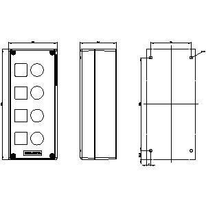 4 Bevelpunten SIRIUS ACT Behuizingen voor oppervlakte-PLC's 3SU1804-0AA00-0AB1 Plastic