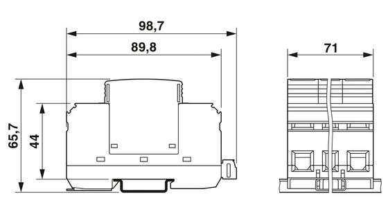 VAL-MS 320/3 1/FM-UD Type 2-overspanningsbeschermer met 4 polen en 320 V wisselspanning