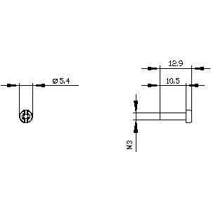 PLC 3SU1950-0KK80-0AA0 SIRIUS ACT Glanzende metalen aardingsbout voor aardingsondersteuning