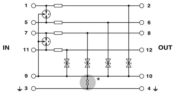 2858014 PT 4X1-48DC-ST Spanningsbeschermings stekker voor 48 V gelijkstroom industriële toepassingen