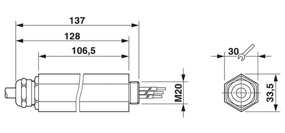 24 V gelijkstroomoverspanningsbeschermer 2880668 S-PT-1X2 met 3-pooloverspanningsbescherming