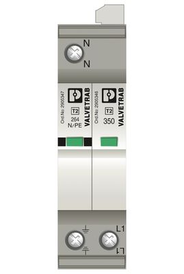 VAL-SEC-T2-2C-350-FM Type 2 Overspanningsbeschermer 5V AC... 250V AC 125V DC 200mA DC 3 pool