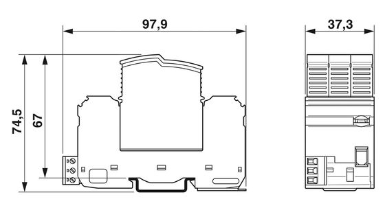 2905339 VAL-SEC-T2-3C-350-FM Phoenix Contact Type 2 Overspanningsbeschermer met 5V-250V wisselstroom