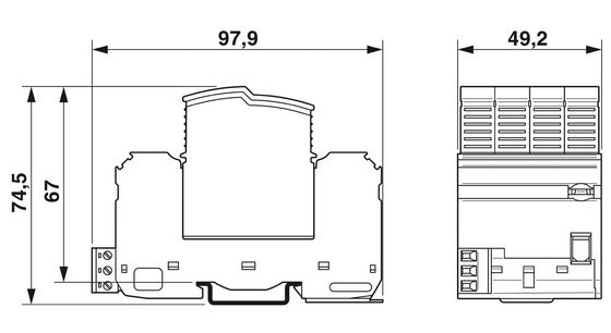 1 pool 2905340 VAL-SEC-T2-3S-350-FM Type 2 Overschrijdingsbeschermer voor 5V AC tot 250V AC en 125V DC