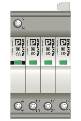 1 pool 2905340 VAL-SEC-T2-3S-350-FM Type 2 Overschrijdingsbeschermer voor 5V AC tot 250V AC en 125V DC
