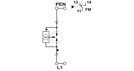 FLT-SEC-P-T1-1C-350/25-FM Type 1 2 Overspanningsbeschermer met nominale spanning en 350/25-FM