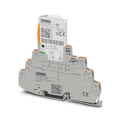 TTC-6P-2-HC-M-24DC-PT-I overspanningsbeschermer met 2 polen en een nominale spanning van 24 V gelijkstroom