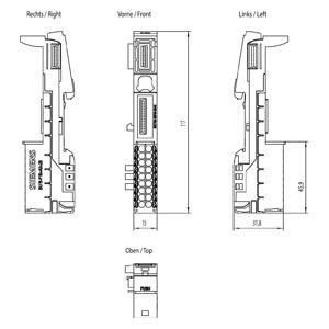 Upgrade uw automatiseringssysteem met 6ES7193-6BP00-0BA0 ET 200SP BaseUnit BU15-P16 A0 2B/T