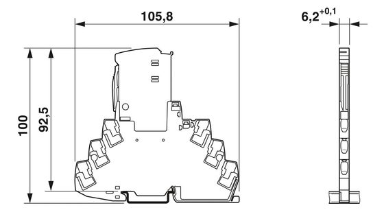 TTC-6P-3-HF-F-M-12DC-PT-I Overspanningsbeschermer Industriële kwaliteit 12V gelijkstroom Spanning 2 polen