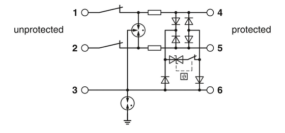 2 polen TTC-6P-3-HF-F-M-24DC-PT-I-overspanningsbeschermer voor 24V gelijkstroomoverspanningsbeschermingsapparatuur