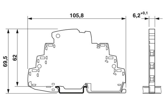 TTC-6-1X2-24DC-UT Overspanningsbeschermer 2 pool 24V gelijkstroom industriële bescherming