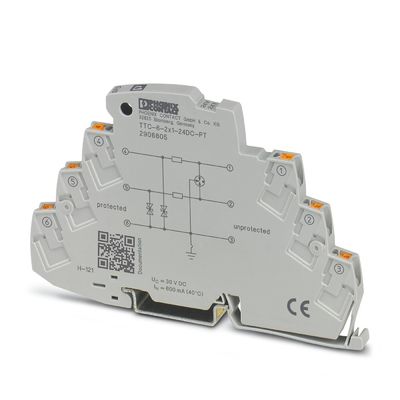 24V DC TTC-6-2X1-PT Overschrijdingsbeschermer Bescherm uw industriële apparatuur met 2 polen