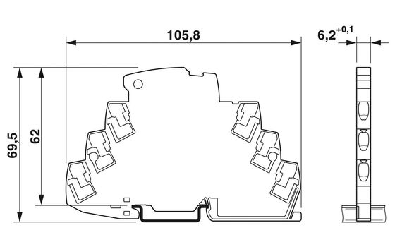 24V DC TTC-6-2X1-PT Overschrijdingsbeschermer Bescherm uw industriële apparatuur met 2 polen