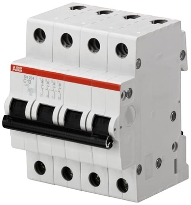 MCB SH204-D3 Miniatuurcircuitbreaker met nominale stroom 3A 4P D 3A met breekcapaciteit