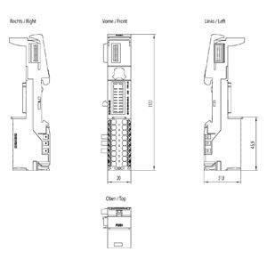 Siemens 6ES7193-6BP00-0BU0 ET 200SP BaseUnit BU20-P16 A0 2B U0 voor naadloze integratie