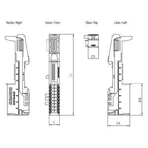 Siemens 6ES7193-6BP00-0DA0 ET 200SP BaseUnit BU15-P16 A0 2D/T voor automatiseringssystemen