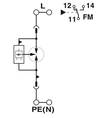 FLT-SEC-P-T1-1C-440/35-FM Phoenix contacttype 1 2 gecombineerde overspanningsbeschermer met 2 polen