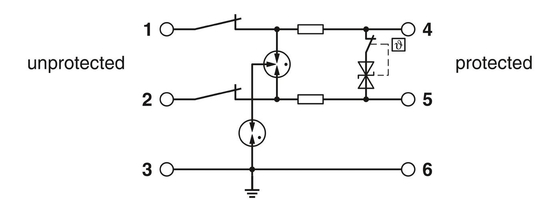 TTC-6-1X2-M-EX-UT-I-overspanningsbeschermer voor 2 polen door Phoenix Contact